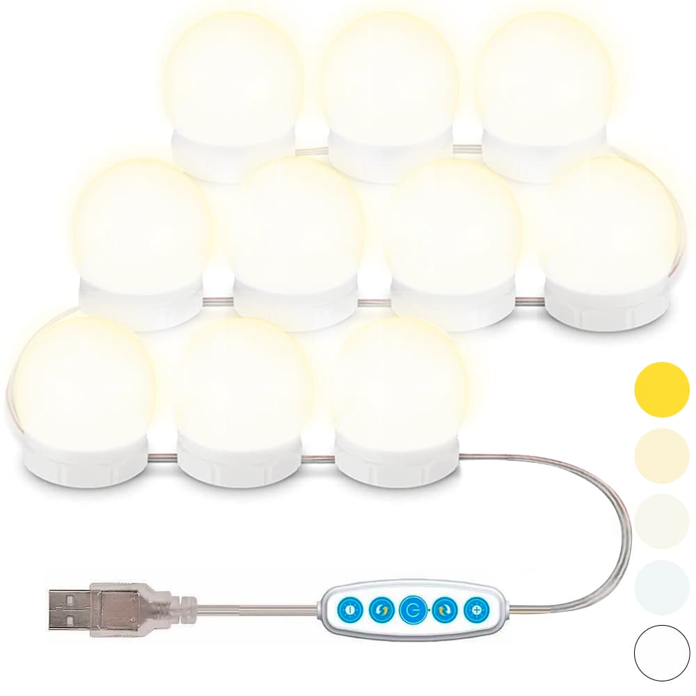 Kit 10 Luces Led Para Espejo Gadnic Z1300 Maquillaje Makeup Usb  Outlet