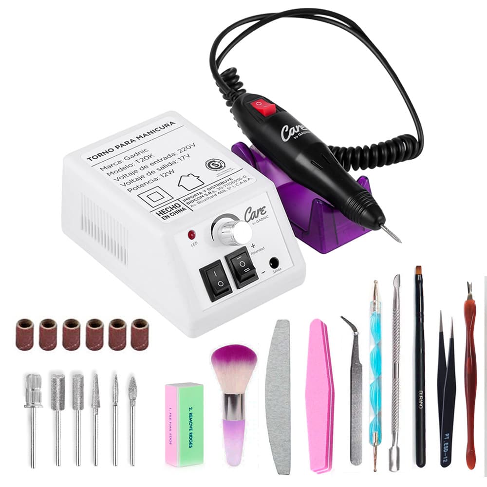 Torno Para Uñas Care By Gadnic T20K Manicura Profesional  Brocas Y Limas Outlet