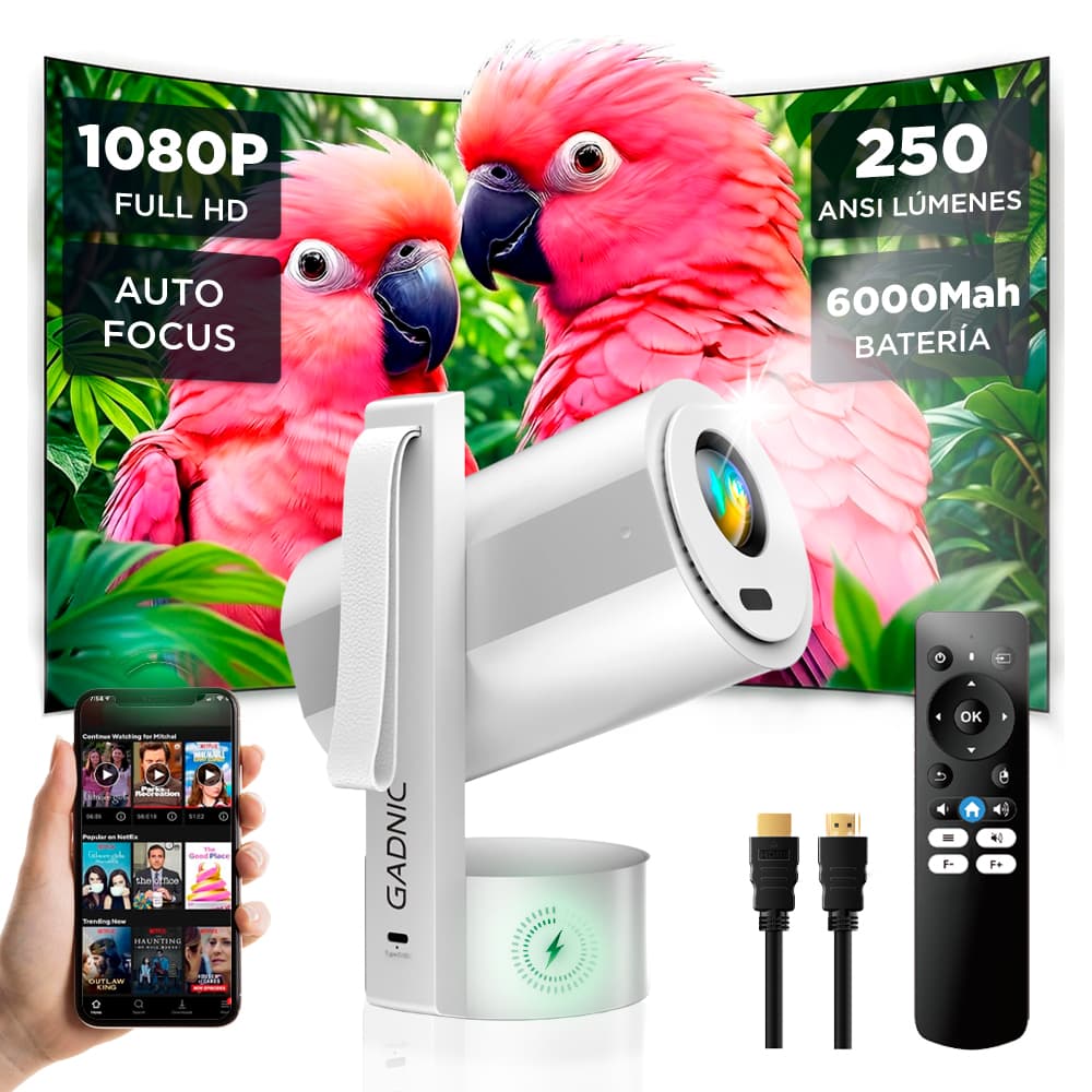 Proyector Inalámbrico Gadnic Full HD Android TV Enfoque Y Keystone Automático Usado